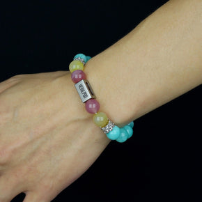 10mm natural amazonite december titanium steel bracelet - vexilpod