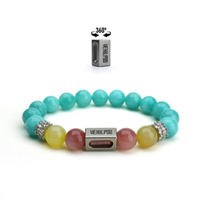 10mm natural amazonite december titanium steel bracelet - vexilpod