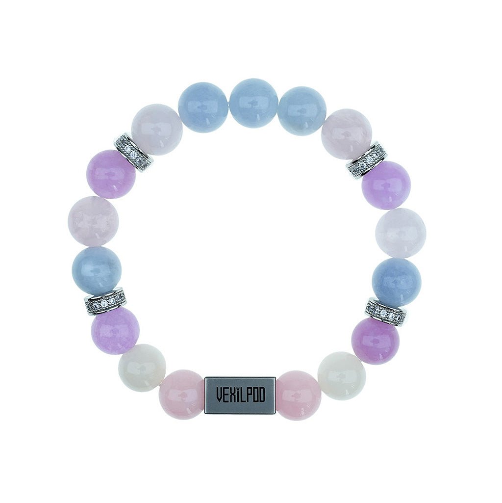10mm natural amethyst lively titanium steel bracelet - vexilpod