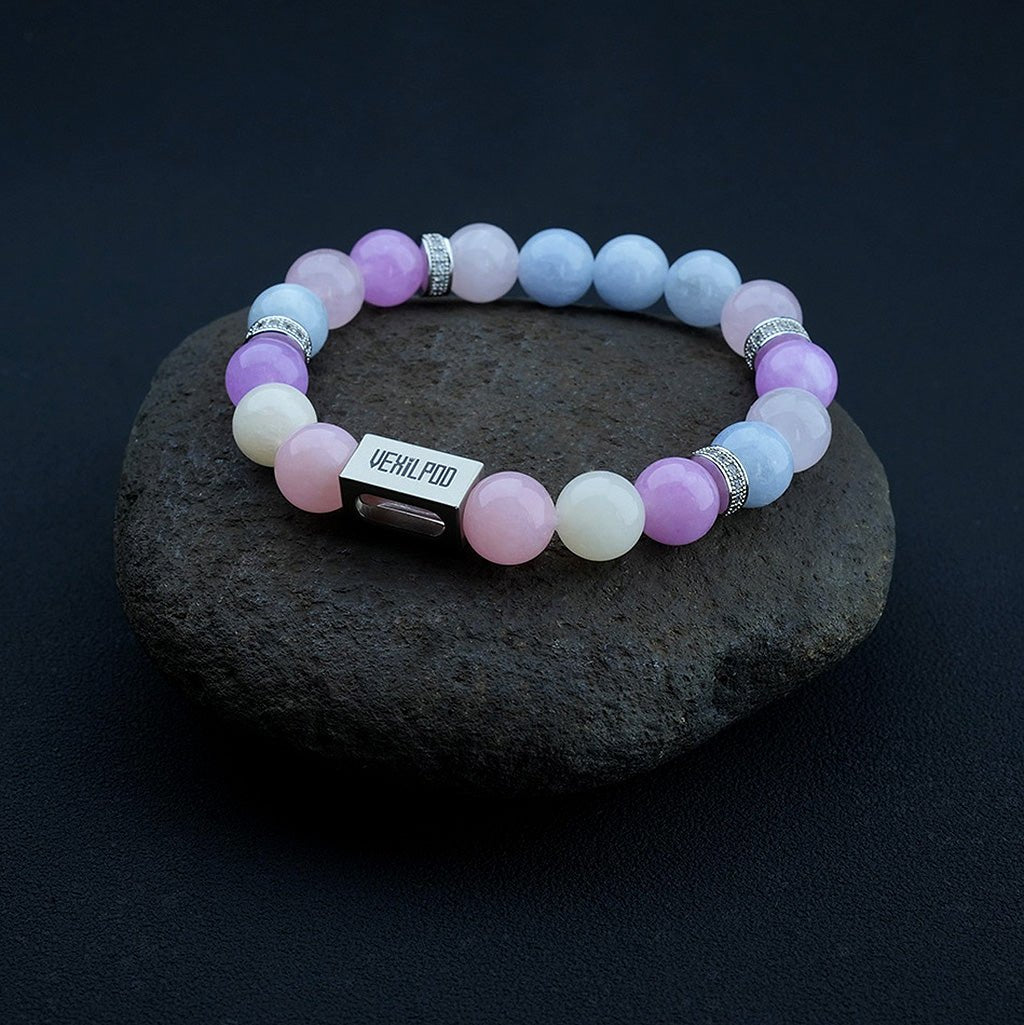 10mm natural amethyst lively titanium steel bracelet - vexilpod