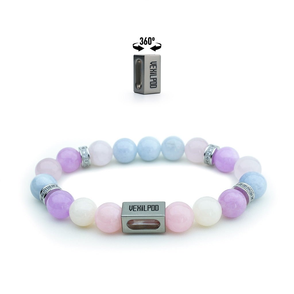 10mm natural amethyst lively titanium steel bracelet - vexilpod
