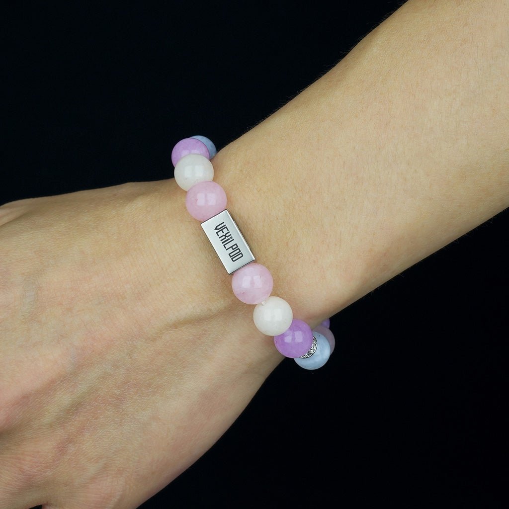10mm natural amethyst lively titanium steel bracelet - vexilpod