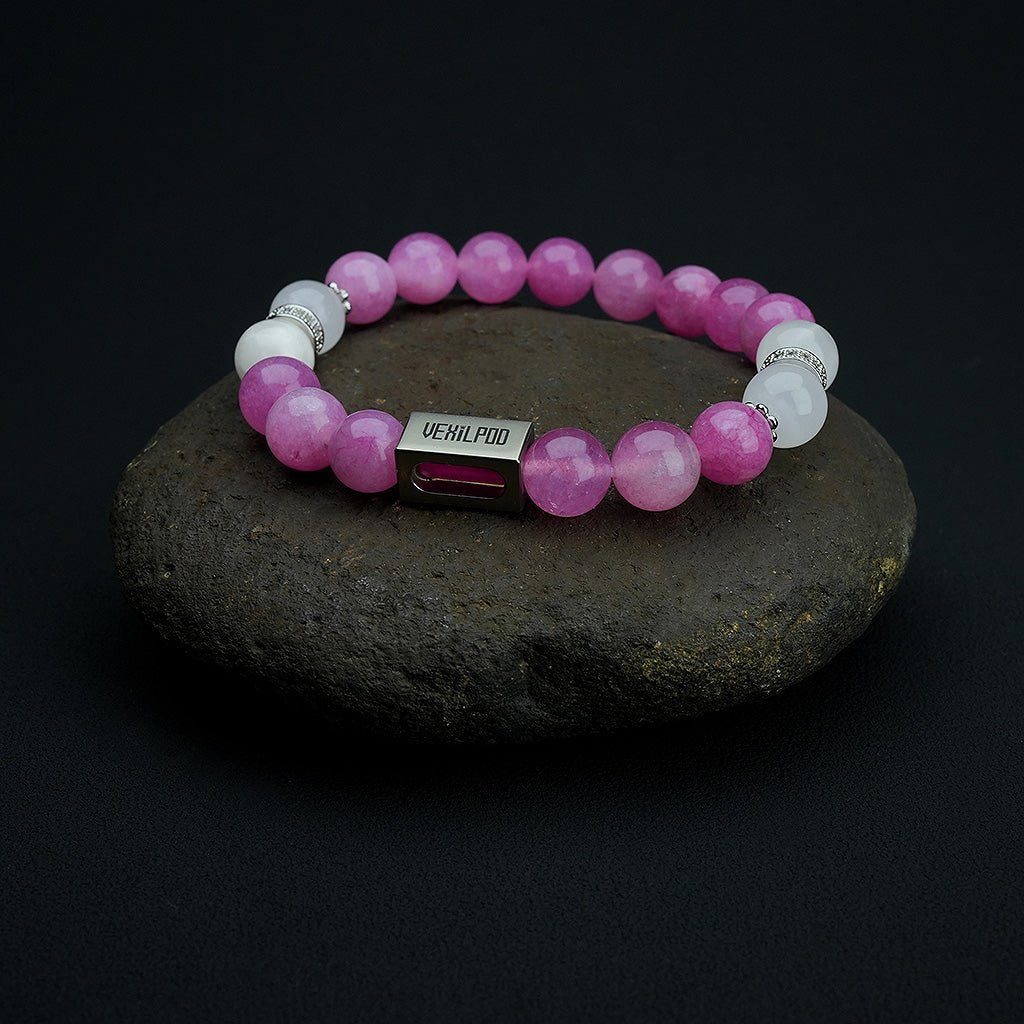 10mm natural amethyst monday titanium steel bracelet - vexilpod