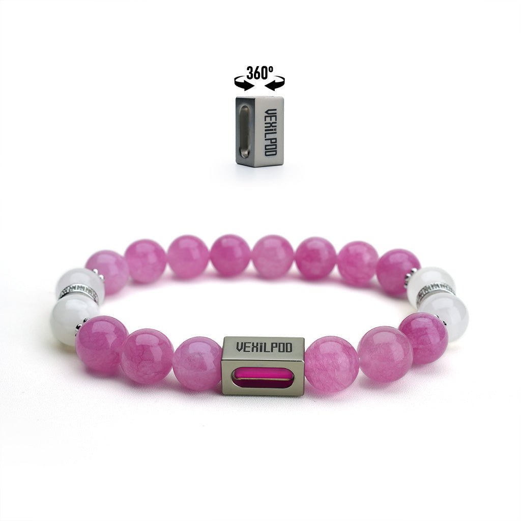 10mm natural amethyst monday titanium steel bracelet - vexilpod