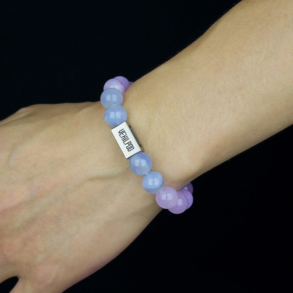 10mm natural amethyst party titanium steel bracelet - vexilpod
