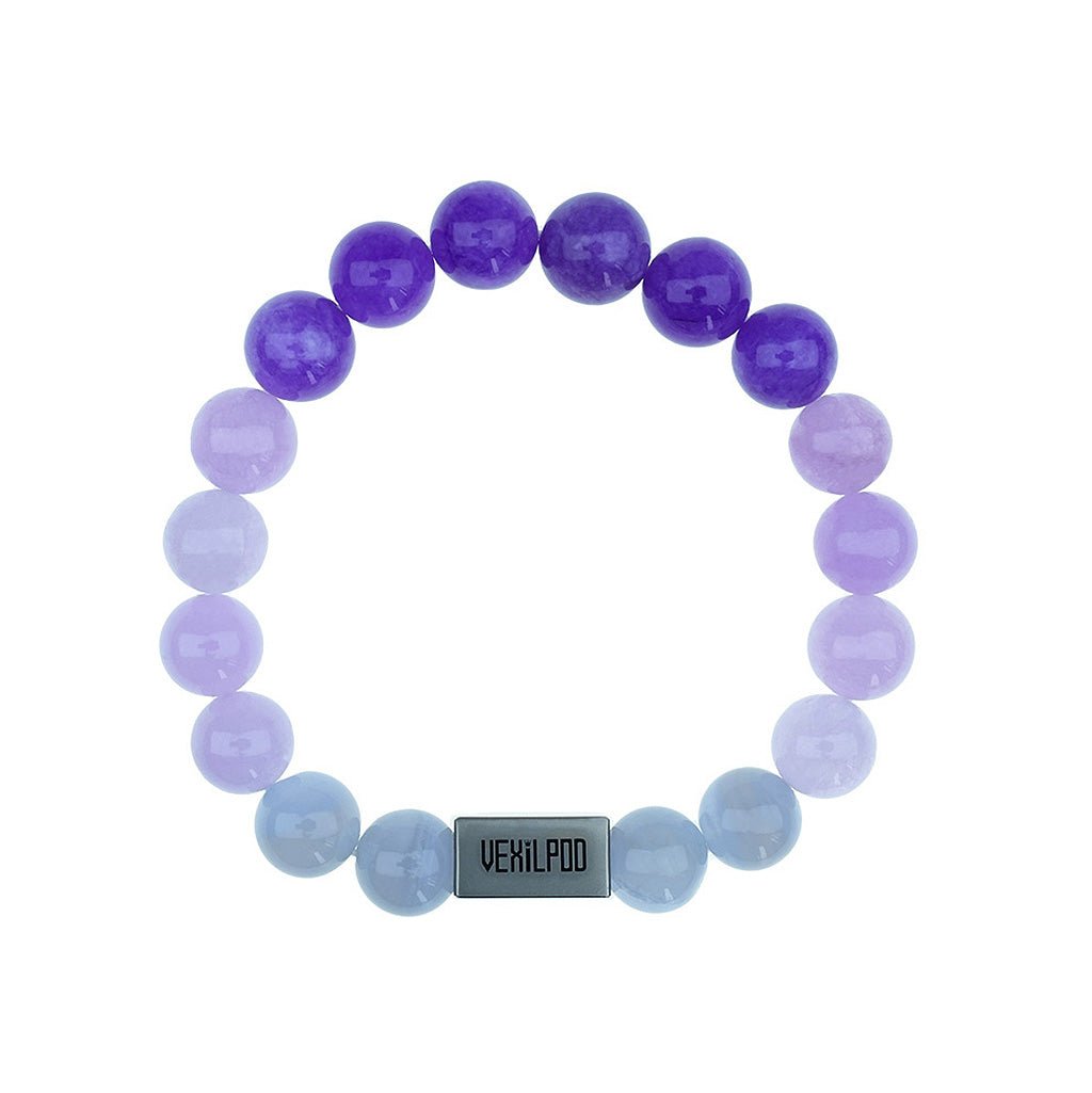 10mm natural amethyst party titanium steel bracelet - vexilpod
