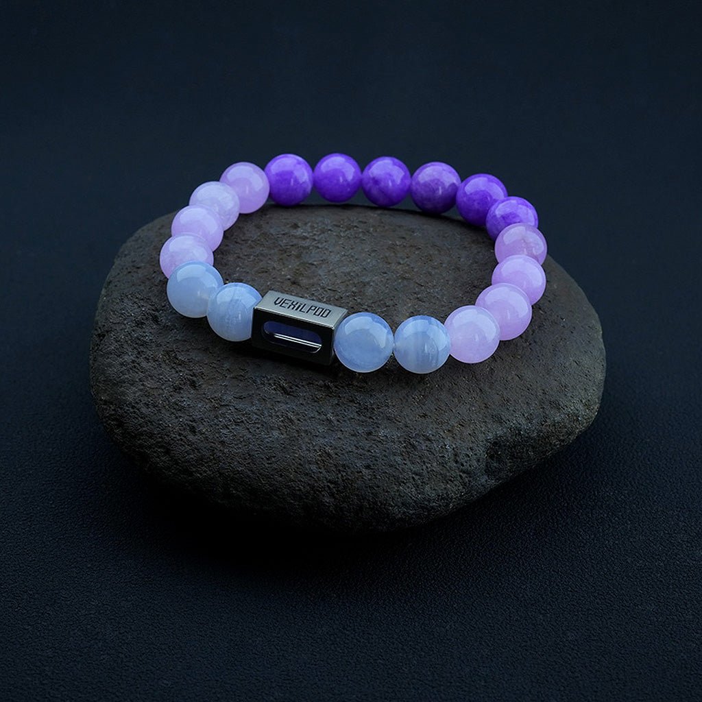 10mm natural amethyst party titanium steel bracelet - vexilpod