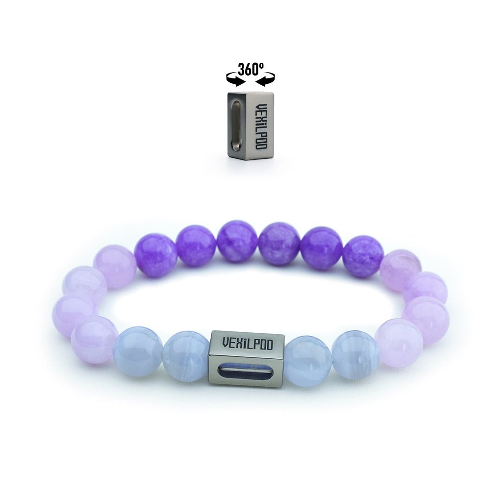10mm natural amethyst party titanium steel bracelet - vexilpod