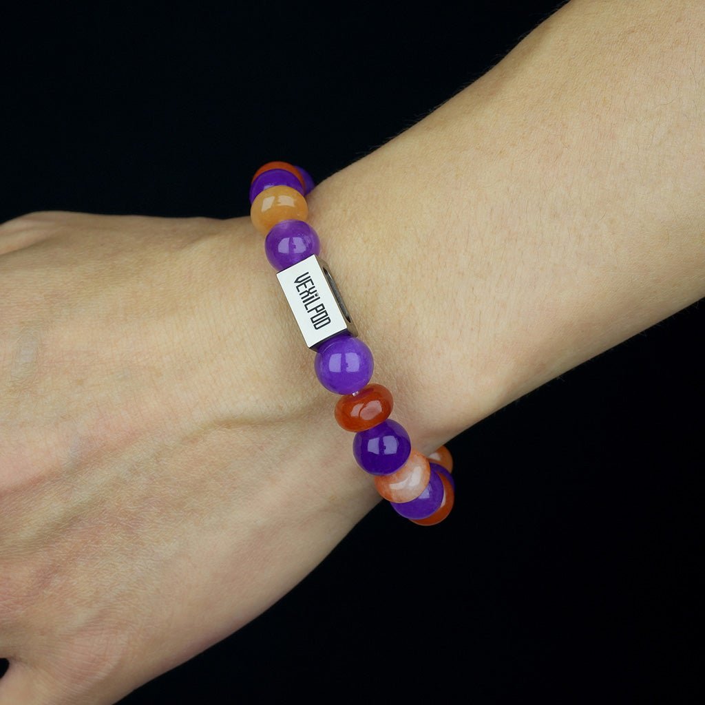 10mm natural amethyst titanium steel bracelet - vexilpod