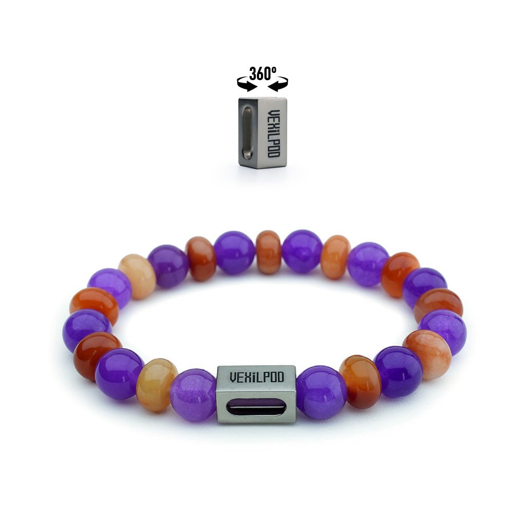 10mm natural amethyst titanium steel bracelet - vexilpod