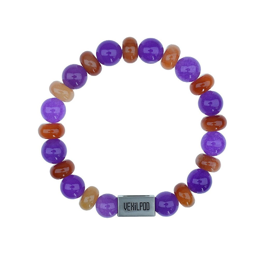 10mm natural amethyst titanium steel bracelet - vexilpod