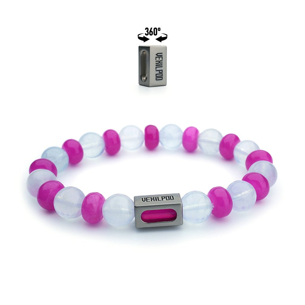 10mm natural aquamarine titanium steel bracelet - vexilpod