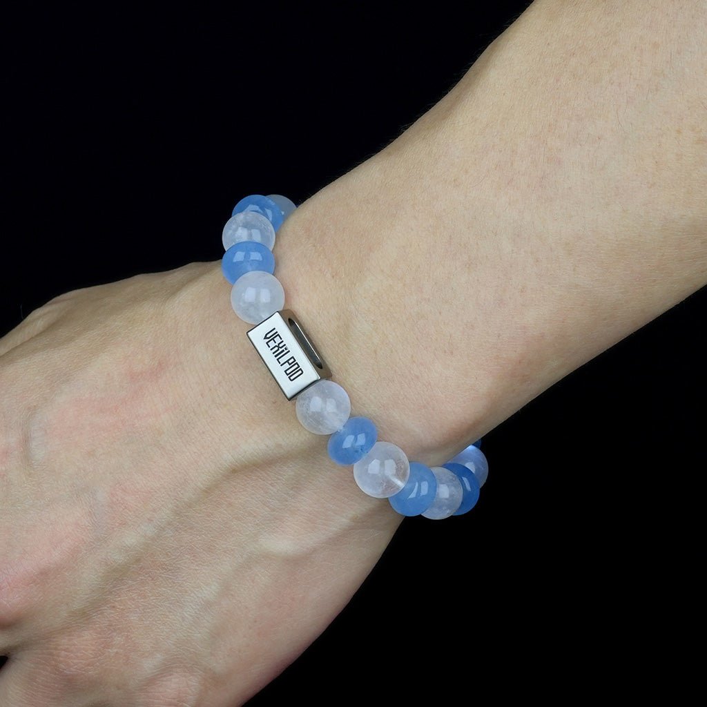 10mm natural blue moonlight titanium steel bracelet - vexilpod