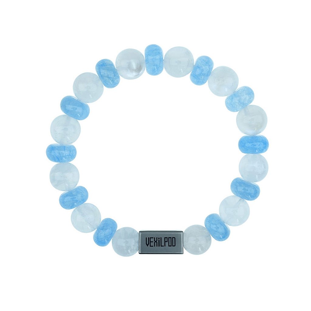 10mm natural blue moonlight titanium steel bracelet - vexilpod