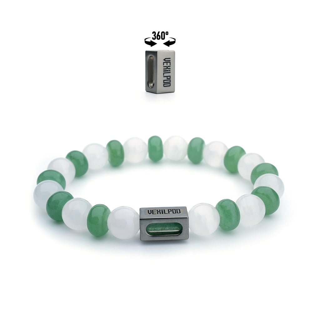 10mm natural calcite crystal titanium steel bracelet - vexilpod