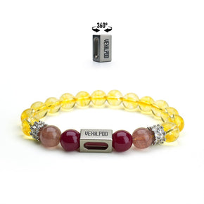 10mm natural citrine november titanium steel bracelet - vexilpod