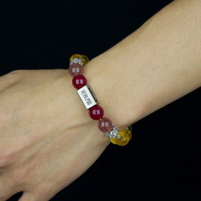 10mm natural citrine november titanium steel bracelet - vexilpod