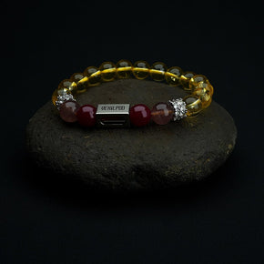 10mm natural citrine november titanium steel bracelet - vexilpod