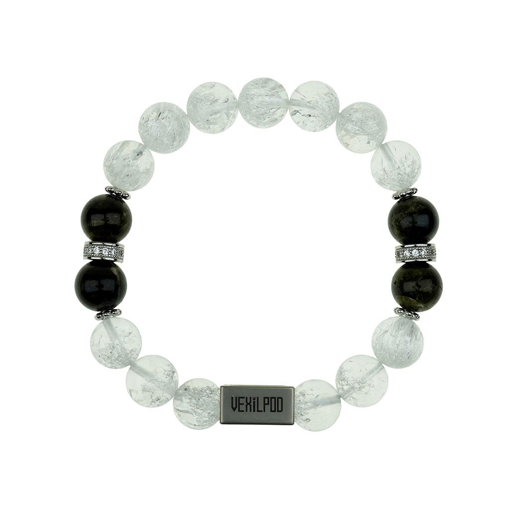 10mm natural cornucopia white crystal saturday titanium steel bracelet - vexilpod