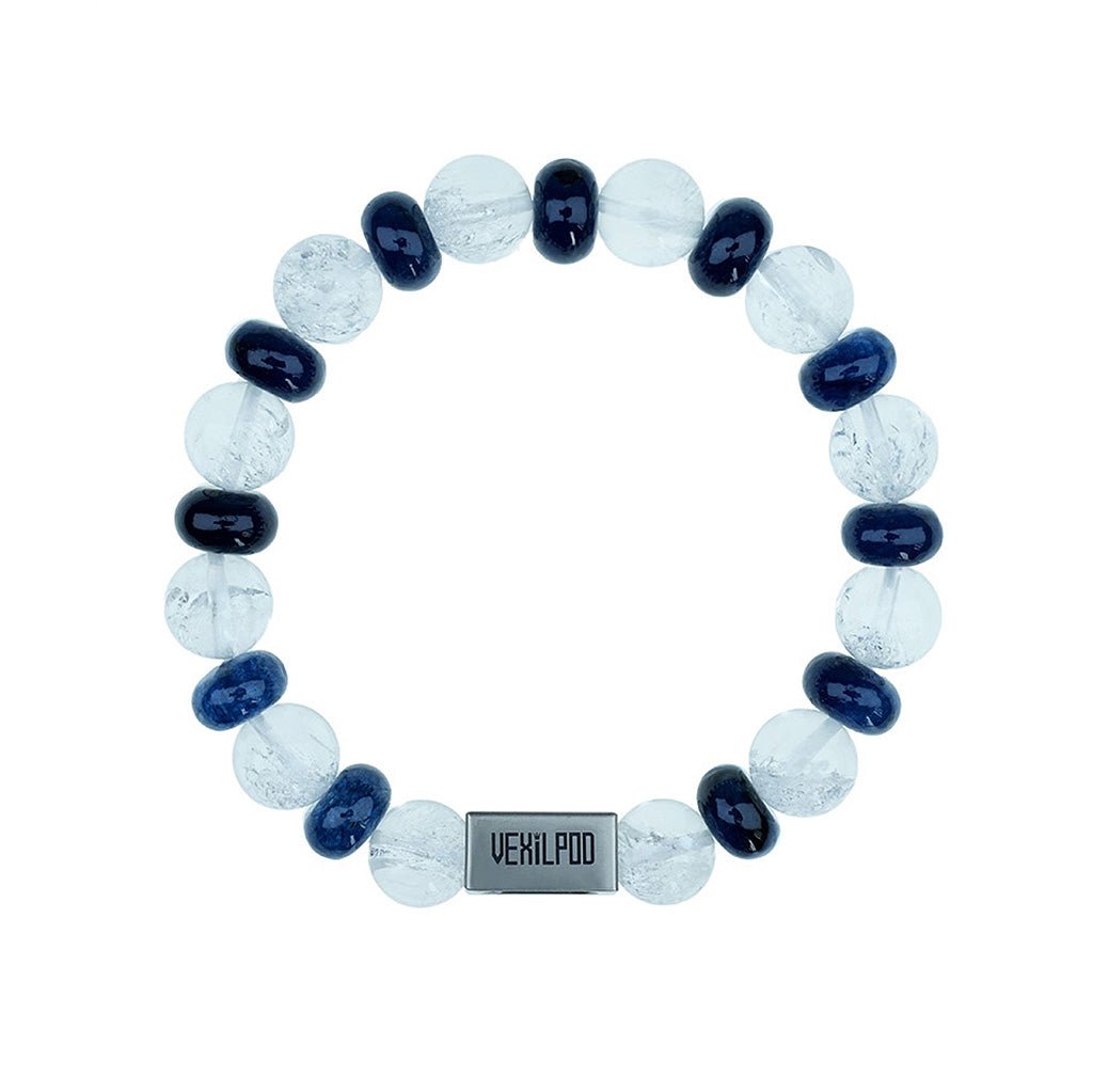 10mm natural cornucopia white crystal titanium steel bracelet - vexilpod