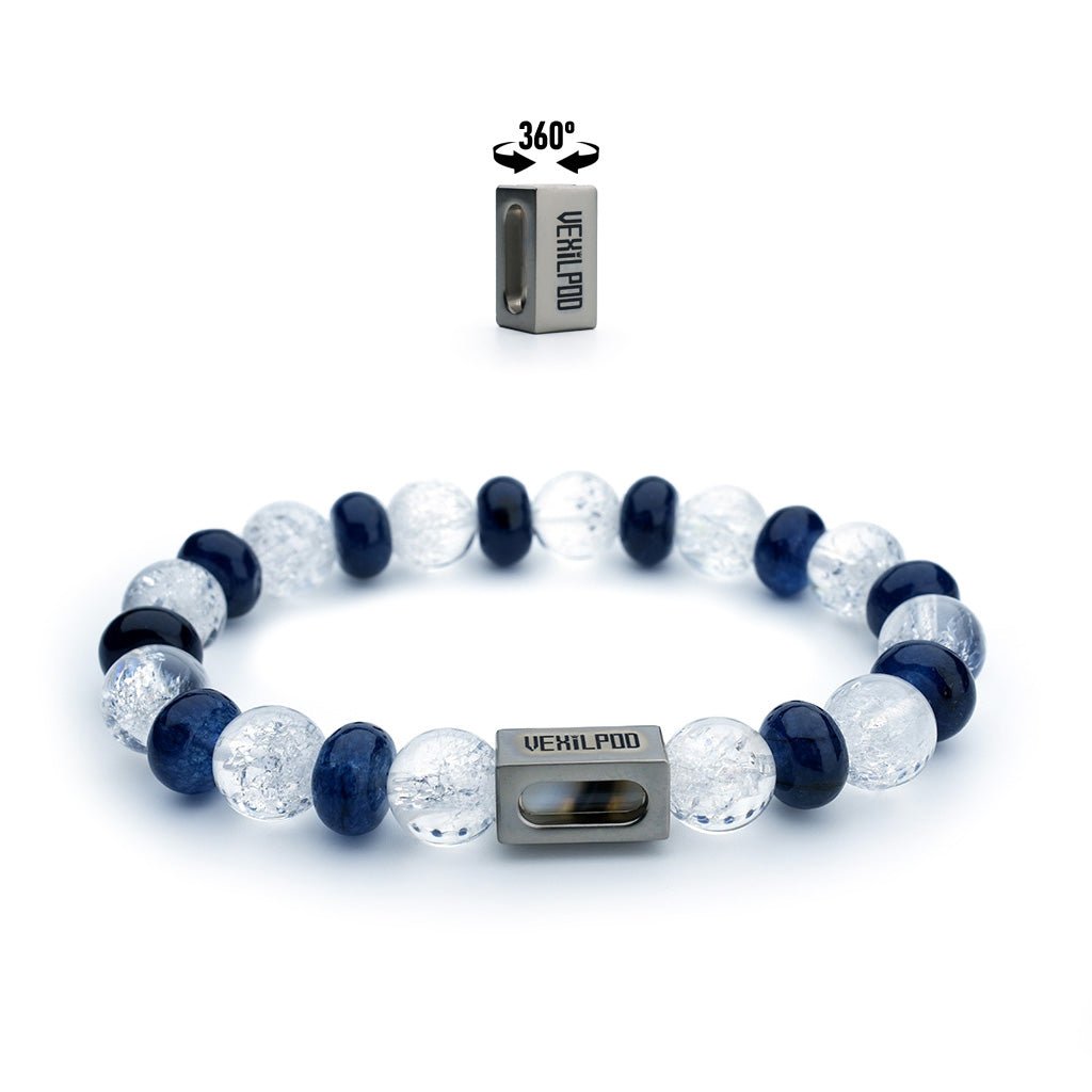 10mm natural cornucopia white crystal titanium steel bracelet - vexilpod