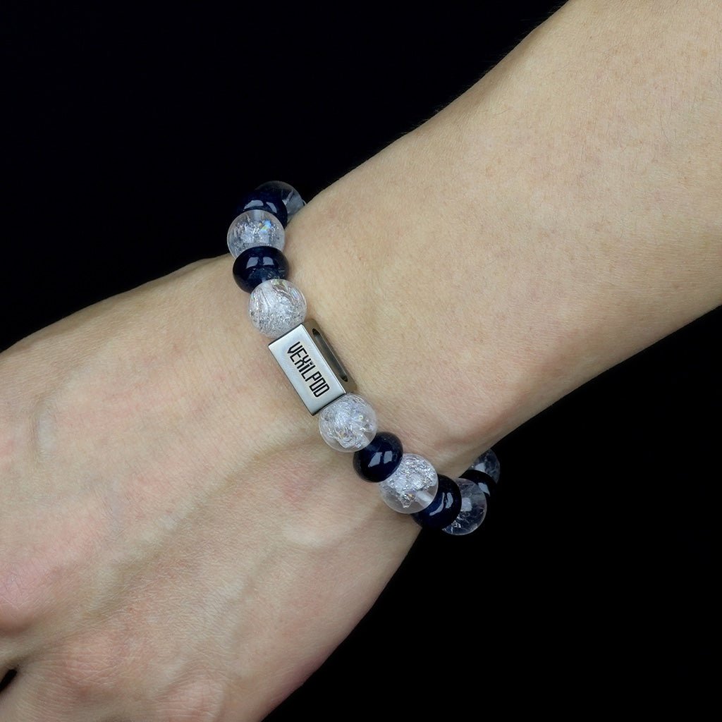 10mm natural cornucopia white crystal titanium steel bracelet - vexilpod