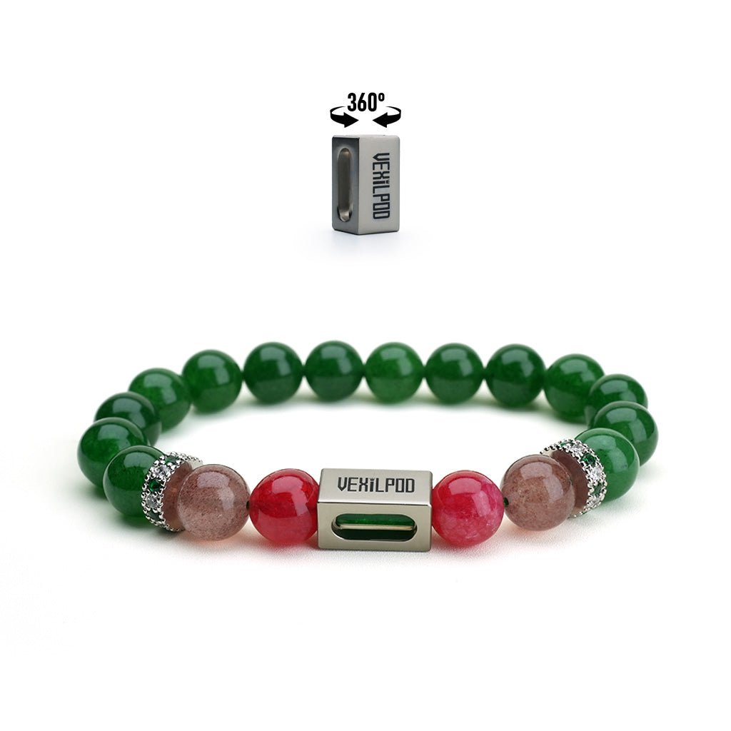 10mm natural emerald may titanium steel bracelet - vexilpod