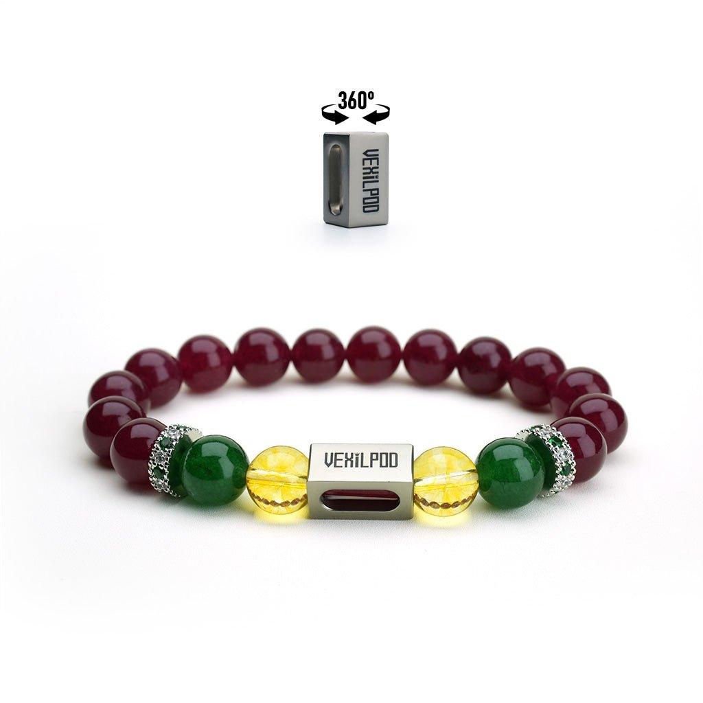 10mm natural garnet january titanium steel bracelet - vexilpod