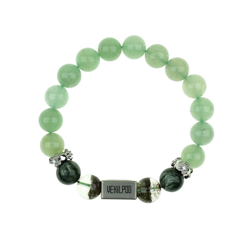 10mm natural green aventurine august titanium steel bracelet - vexilpod