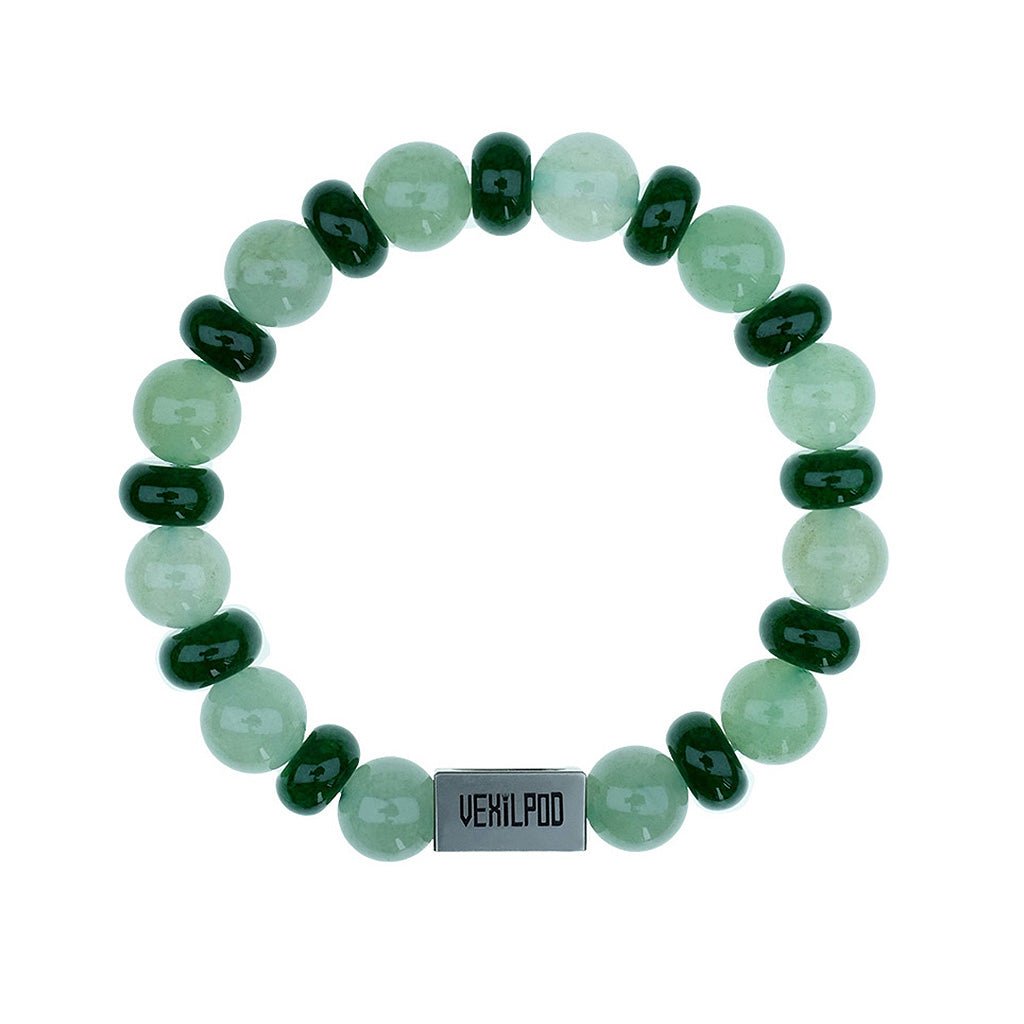 10mm natural green aventurine titanium steel bracelet - vexilpod