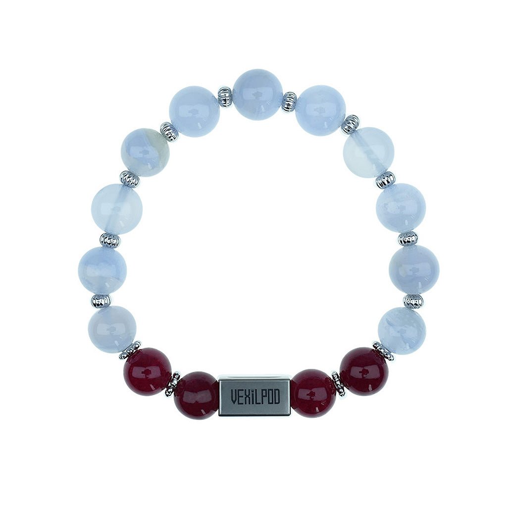 10mm natural purple agate women's titanium steel bracelet - vexilpod