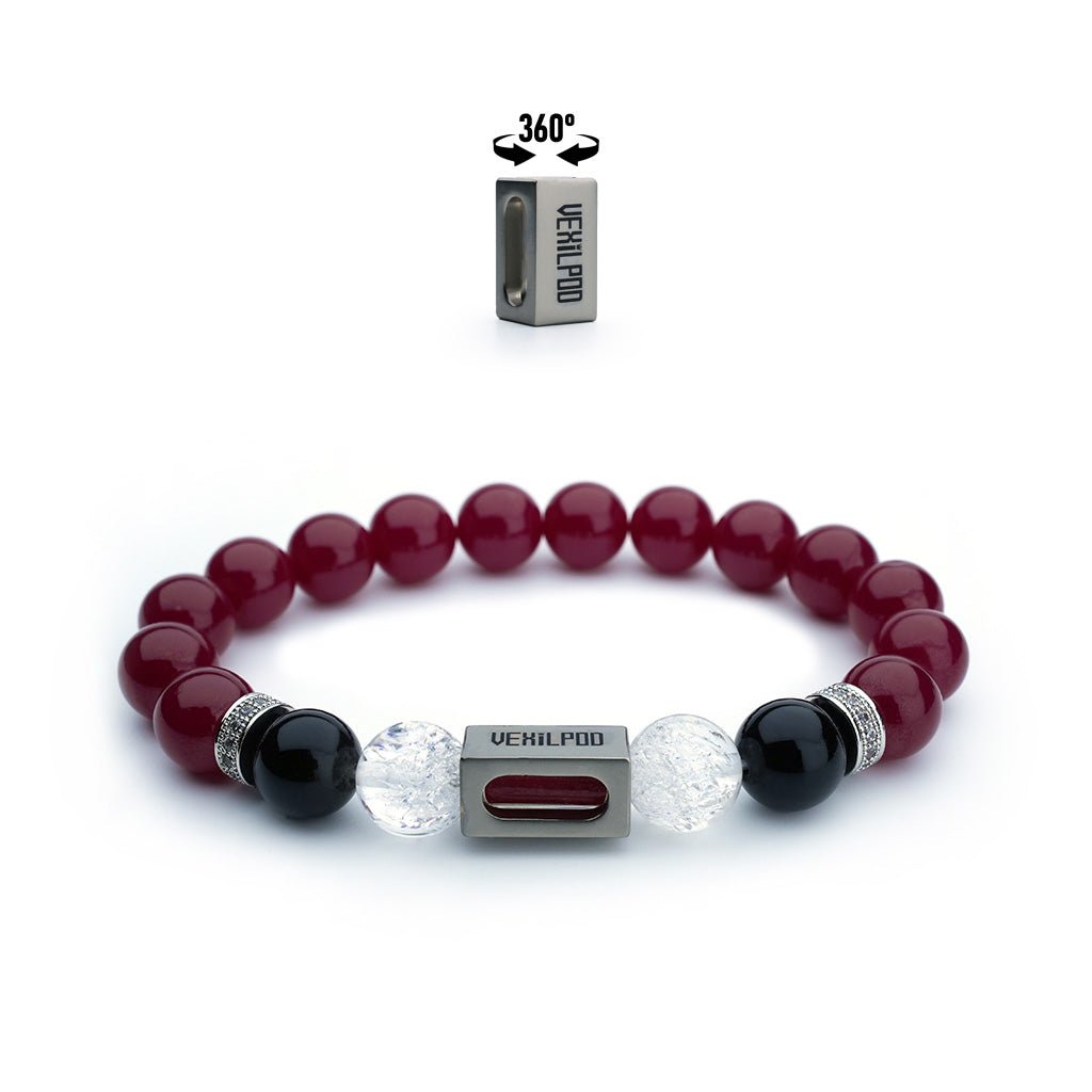 10mm natural ruby july titanium steel bracelet - vexilpod