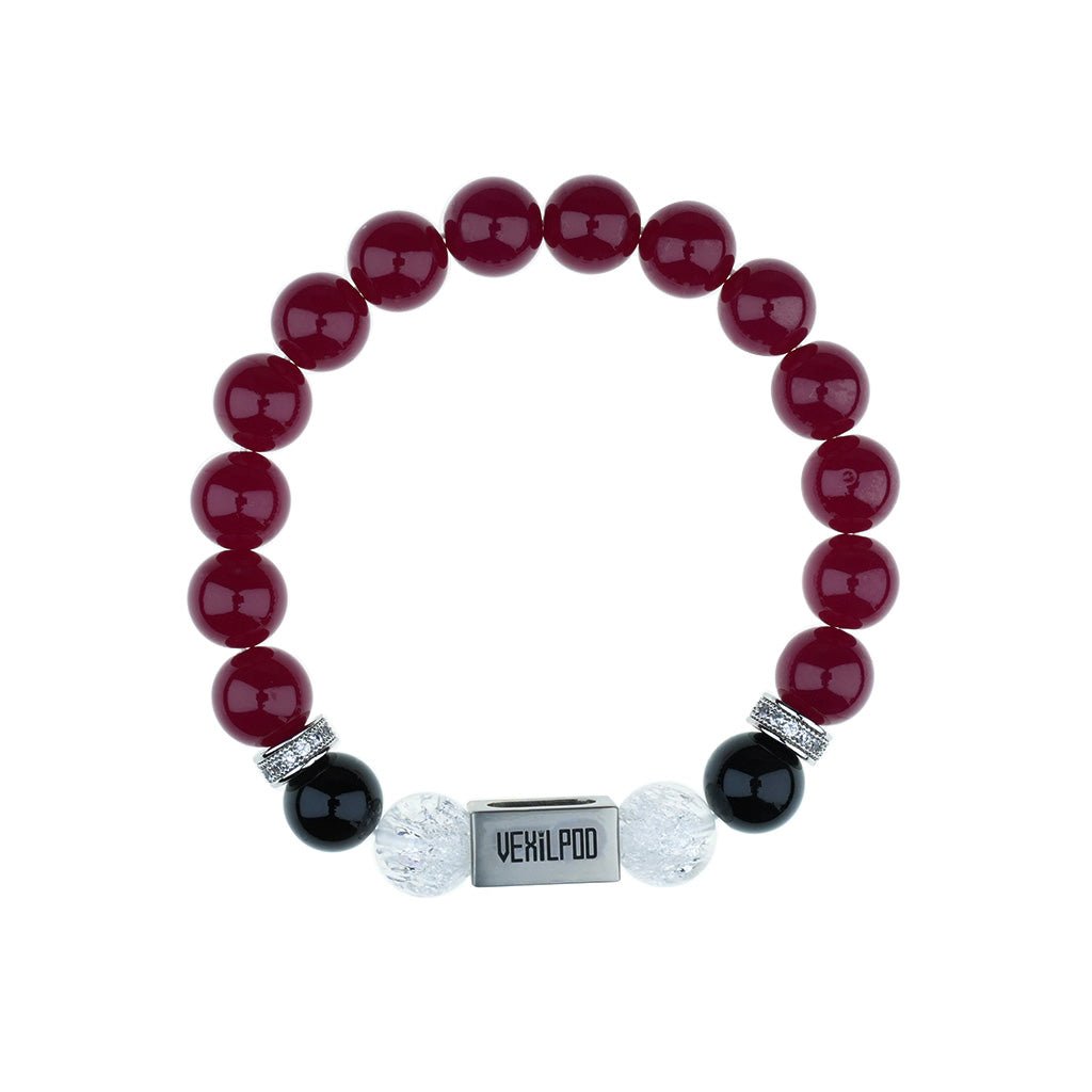 10mm natural ruby july titanium steel bracelet - vexilpod