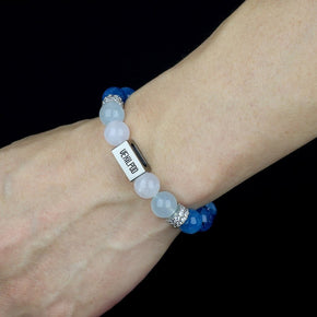 10mm natural sapphire september titanium steel bracelet - vexilpod