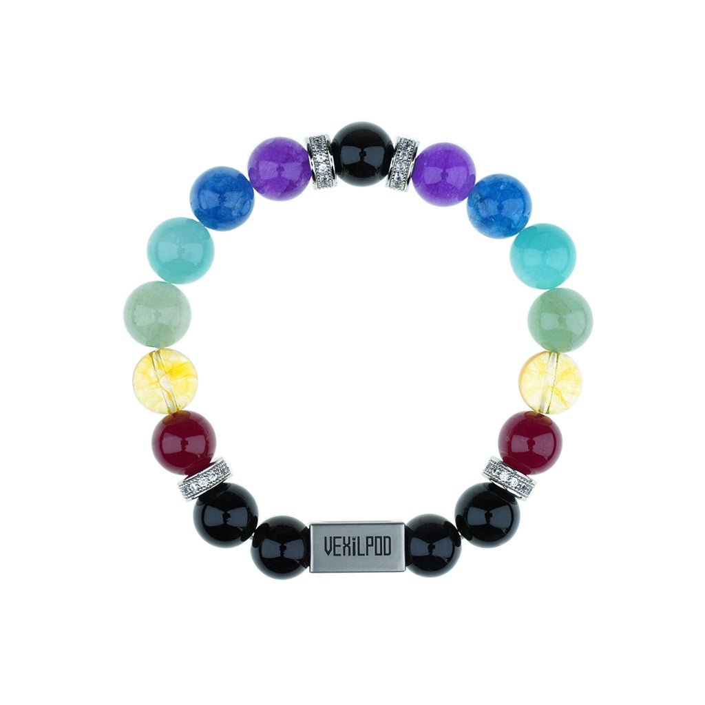 10mm natural silver obsidian sexy titanium steel bracelet - vexilpod