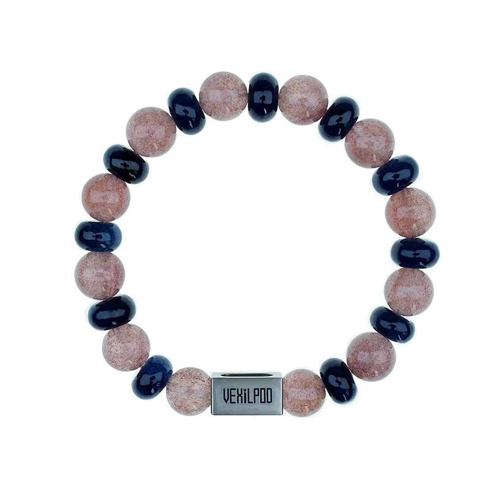 10mm natural strawberry crystal titanium steel bracelet - vexilpod