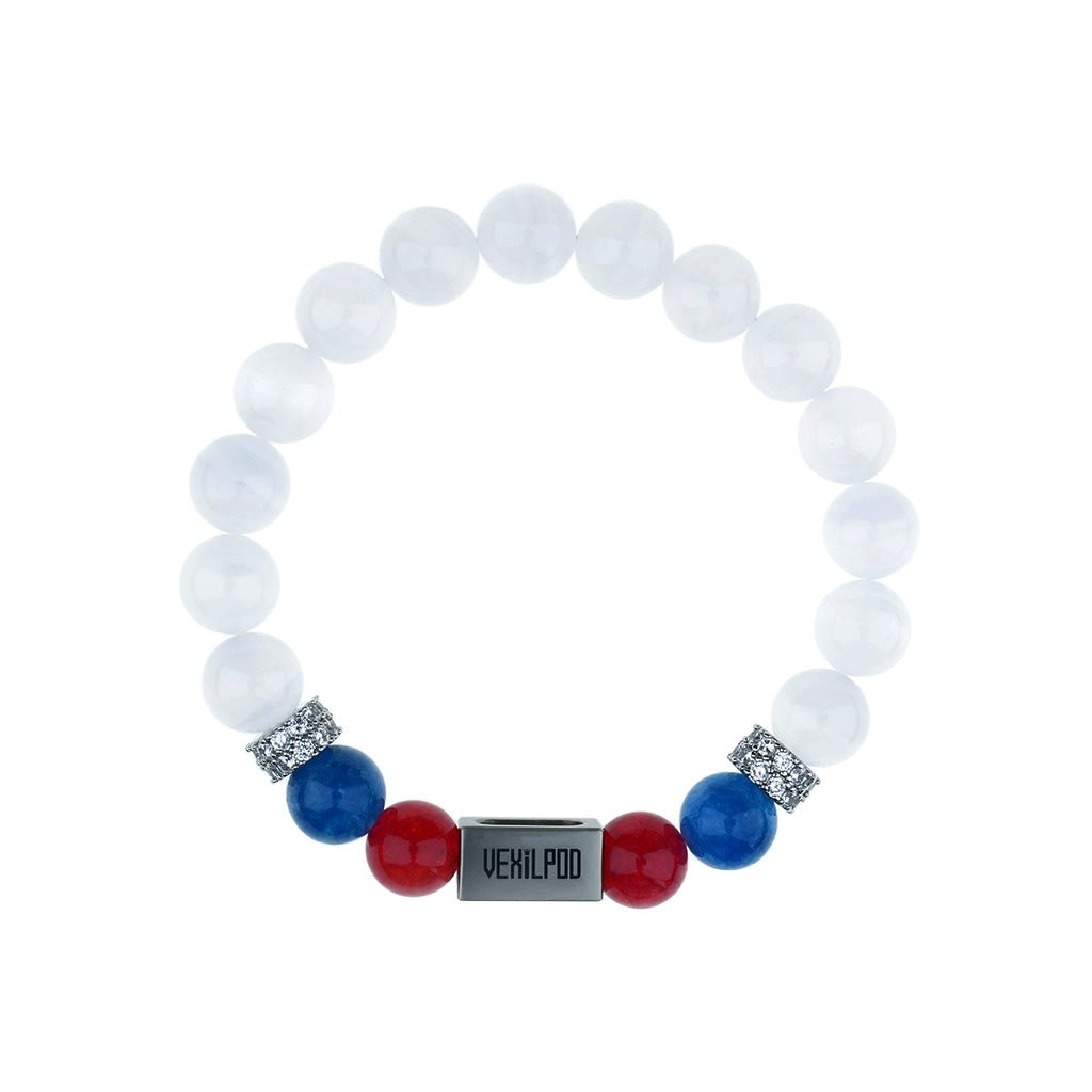 10mm natural white crystal april titanium steel bracelet - vexilpod