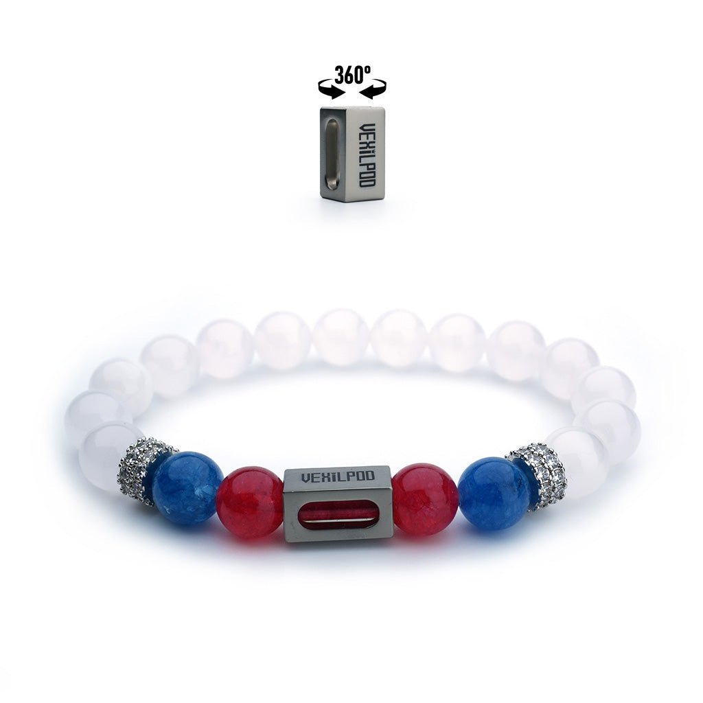 10mm natural white crystal april titanium steel bracelet - vexilpod