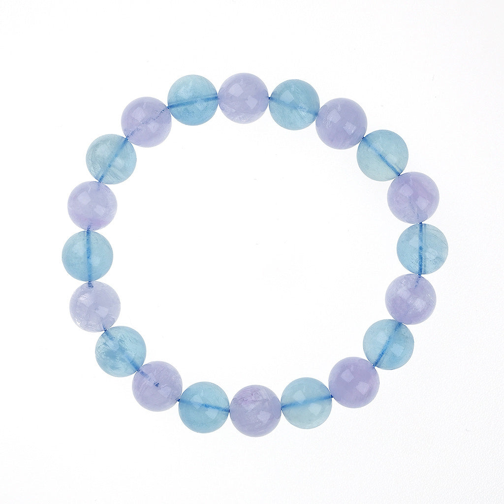 10mm natural aquamarine pure titanium steel bracelet