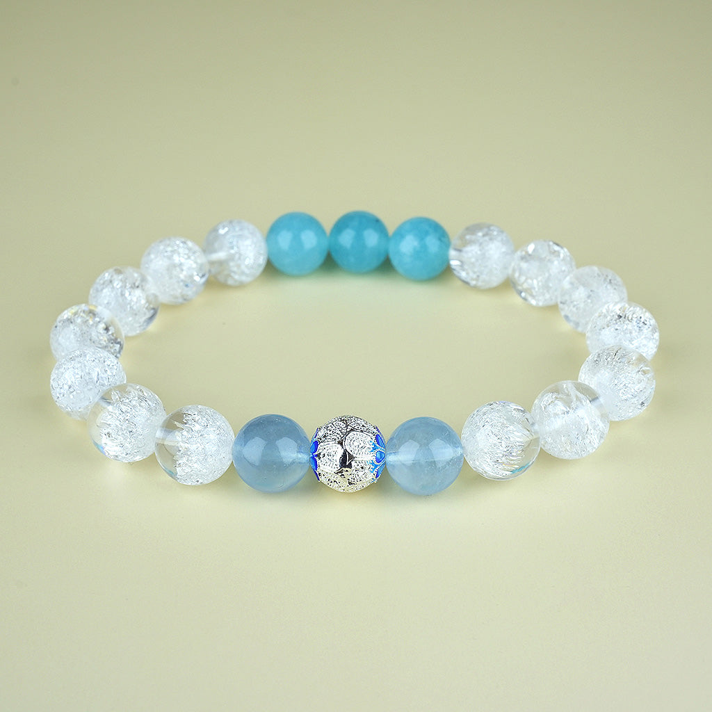 10mm natural cornucopia white crystal sports titanium steel bracelet