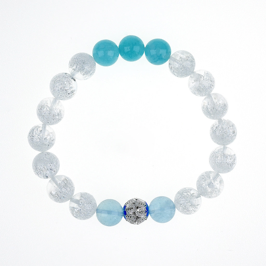10mm natural cornucopia white crystal sports titanium steel bracelet