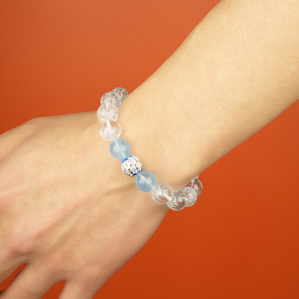 10mm natural cornucopia white crystal sports titanium steel bracelet