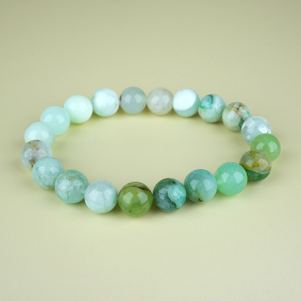 10mm natural australian chalcedony outdoor forest titanium steel bracelet