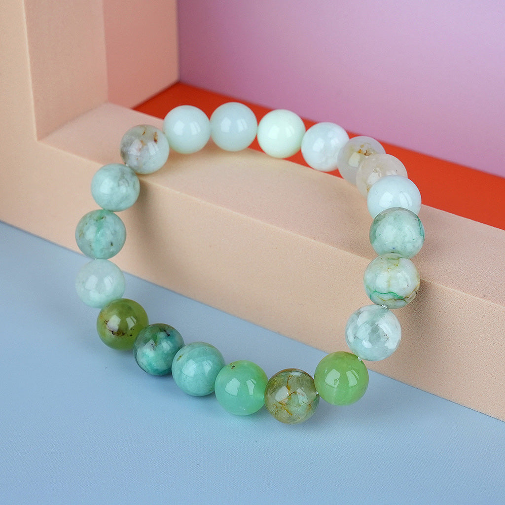 10mm natural australian chalcedony outdoor forest titanium steel bracelet