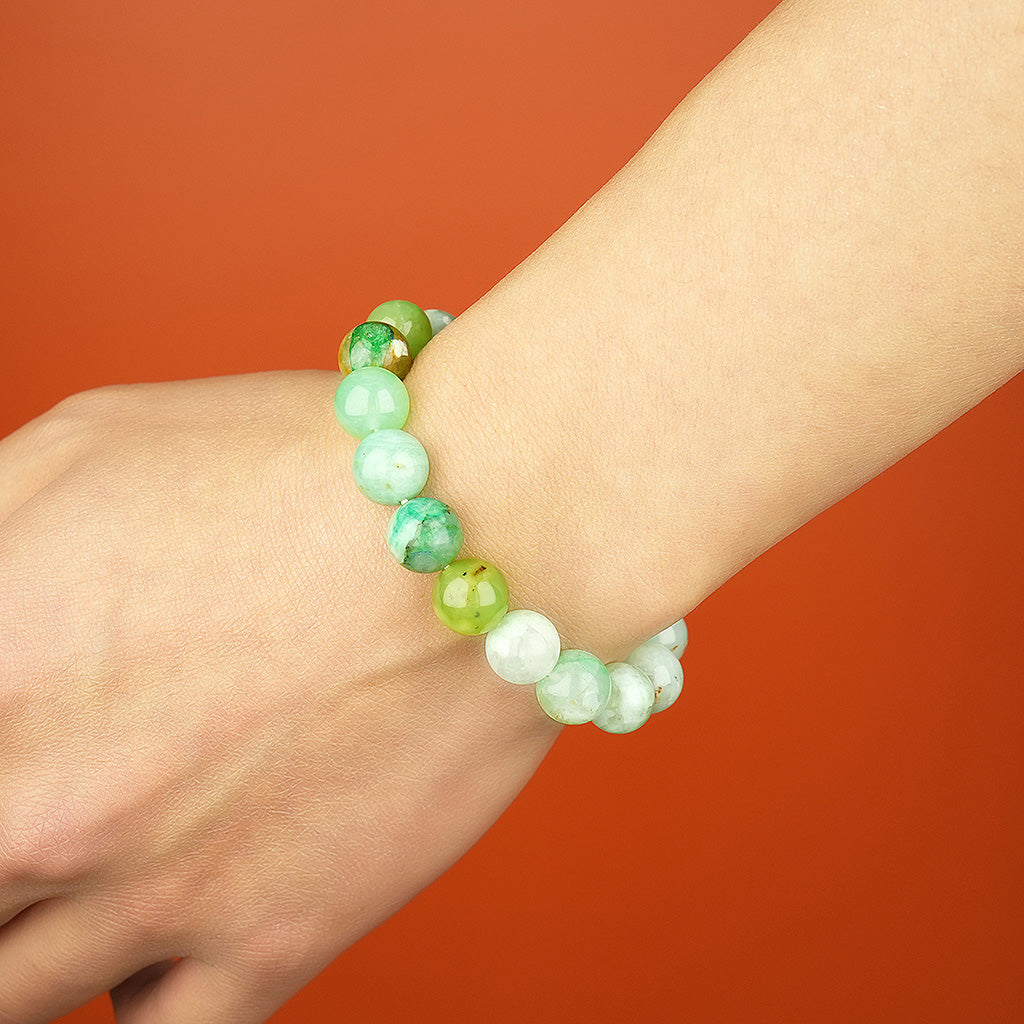 10mm natural australian chalcedony outdoor forest titanium steel bracelet