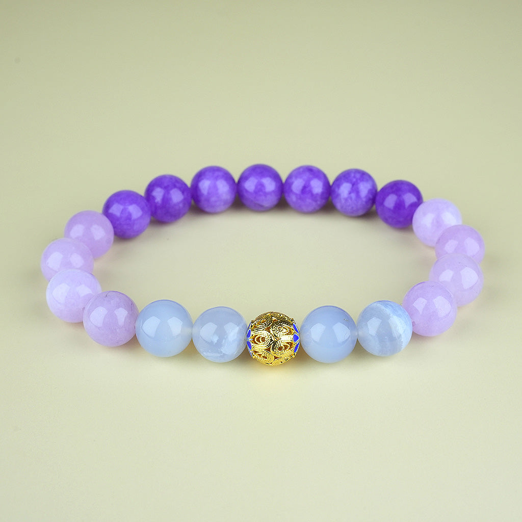 10mm natural amethyst party titanium steel bracelet