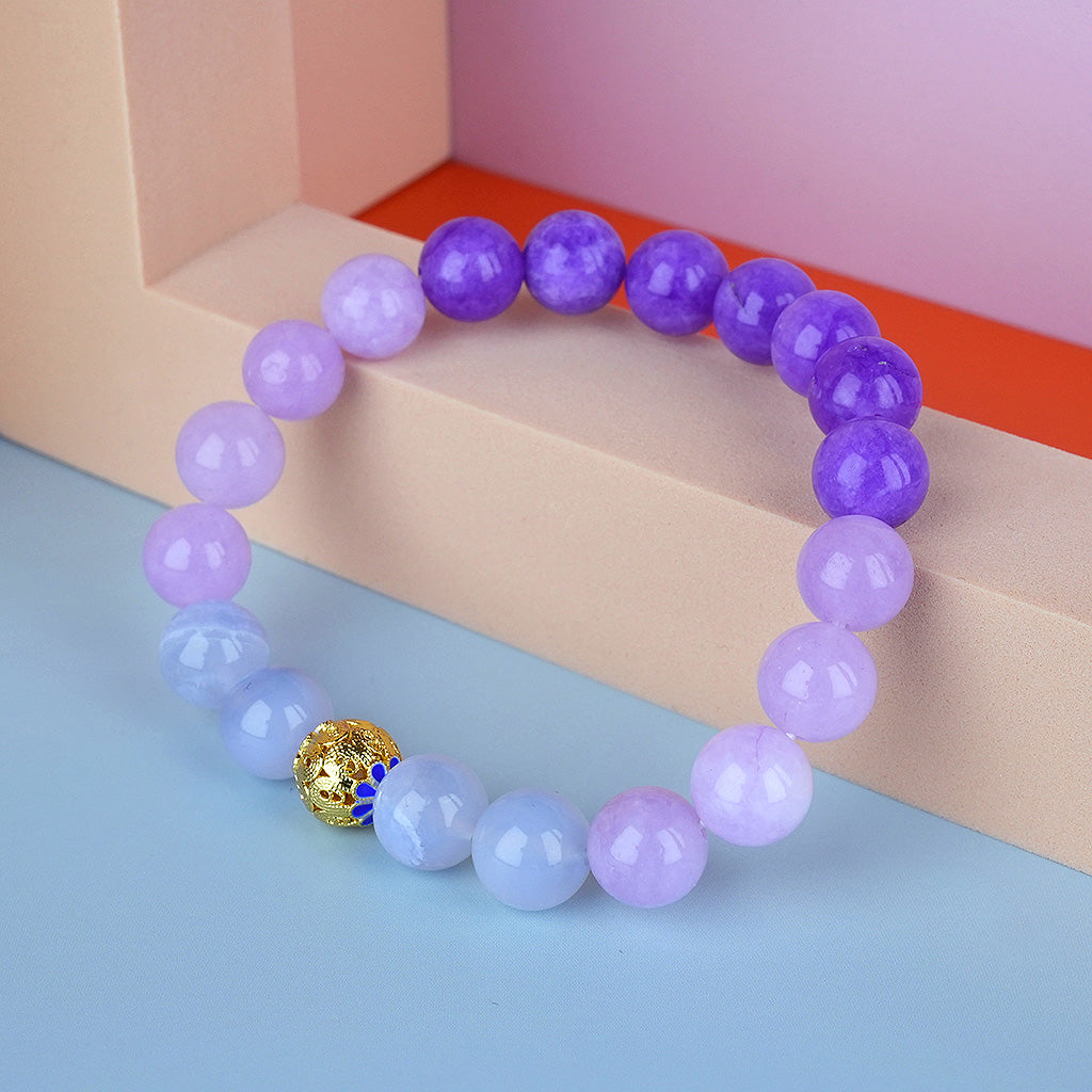 10mm natural amethyst party titanium steel bracelet