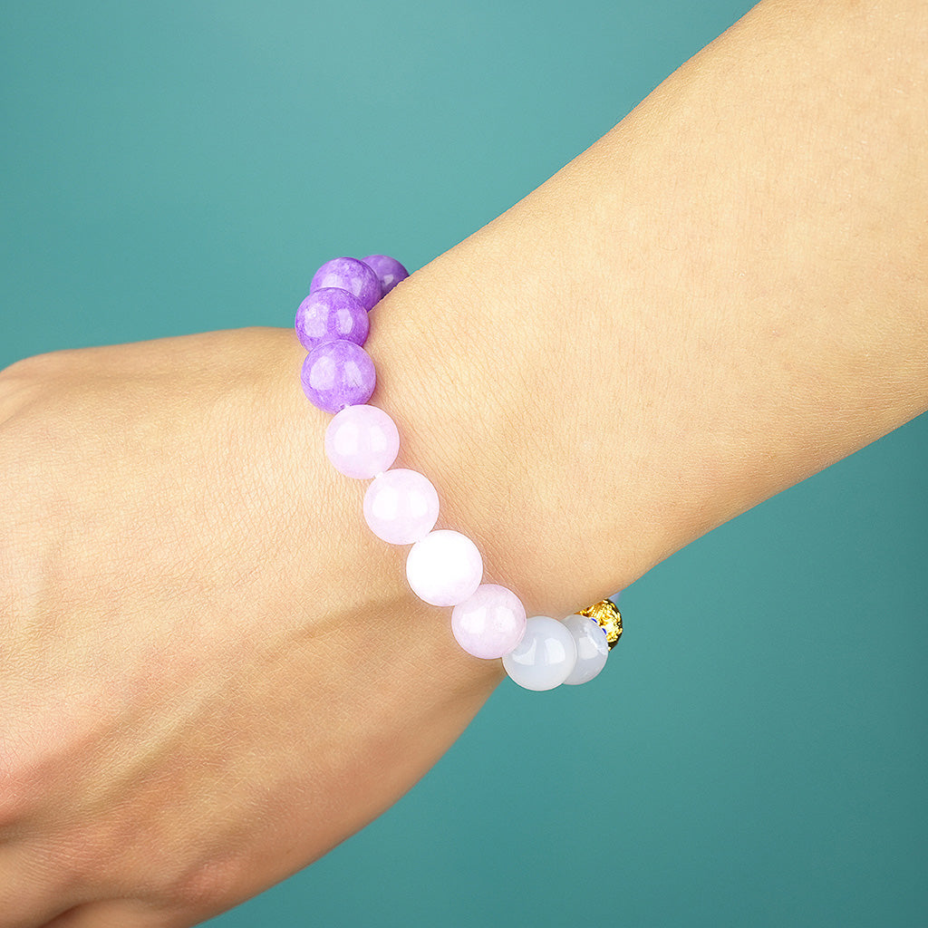 10mm natural amethyst party titanium steel bracelet