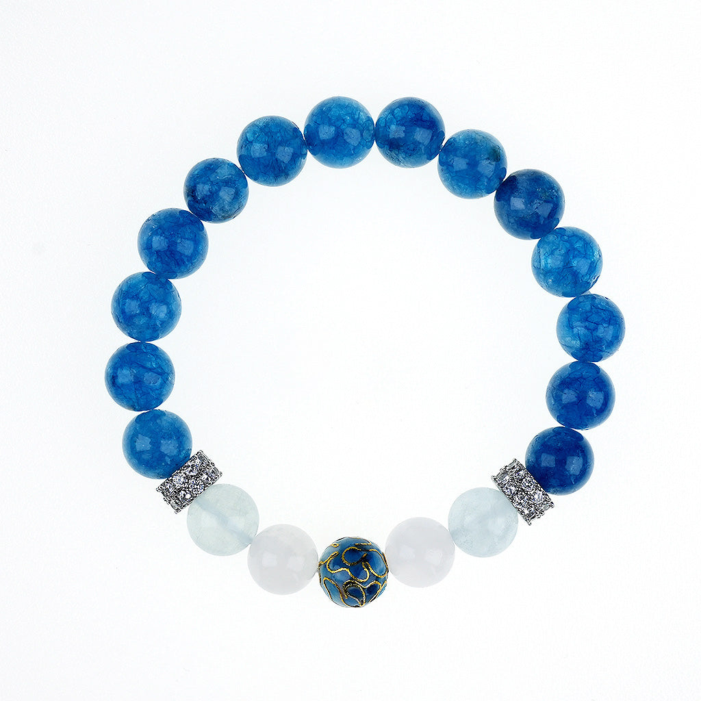10mm natural sapphire september titanium steel bracelet
