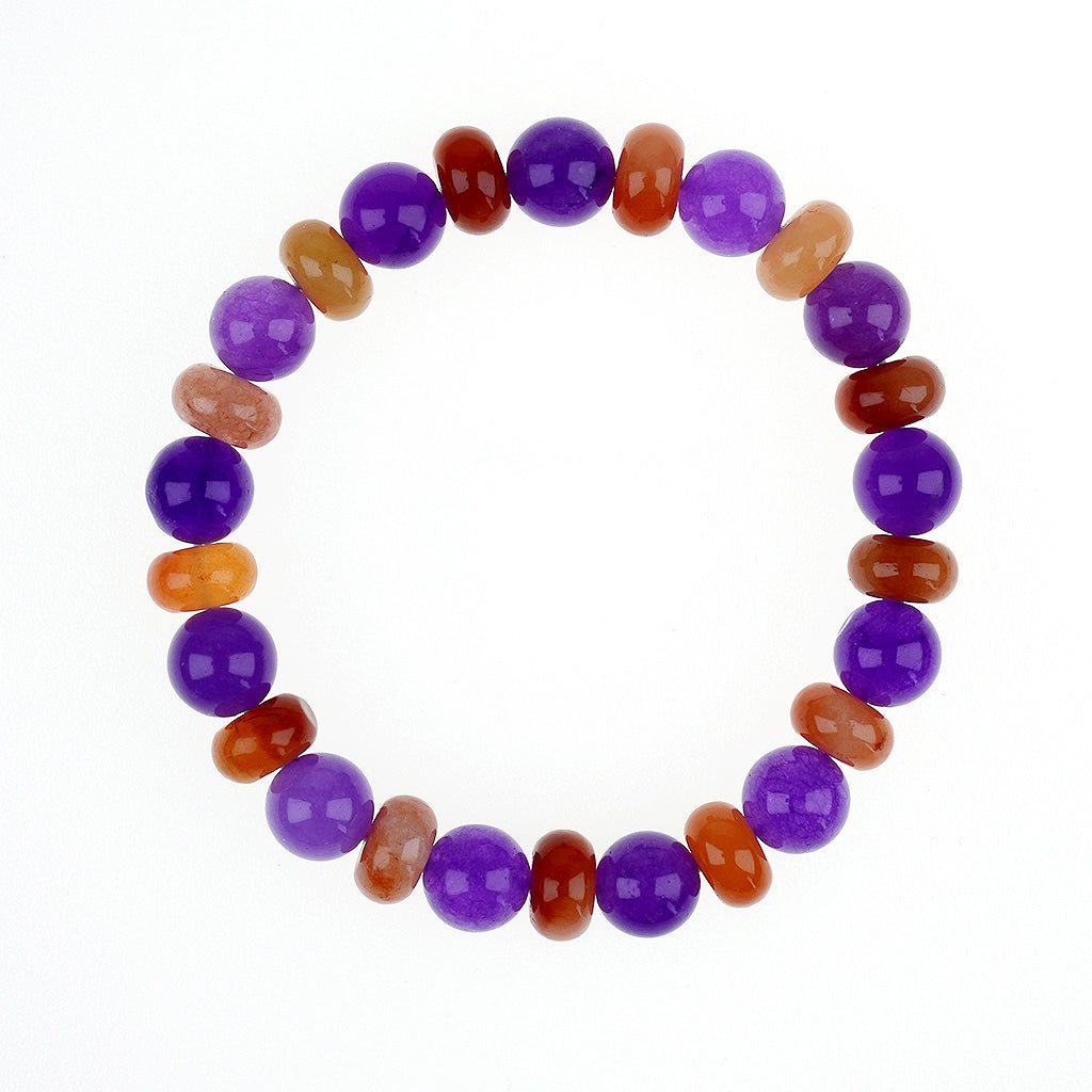 10mm natural amethyst titanium steel bracelet